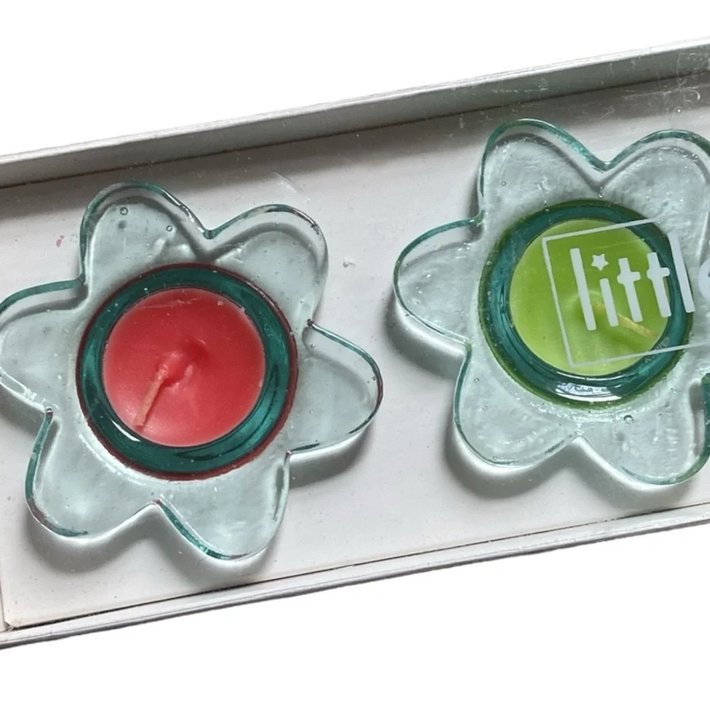 Crate & Barrel NEW Little Lights - Primary colors Poppy Candles Set of 4